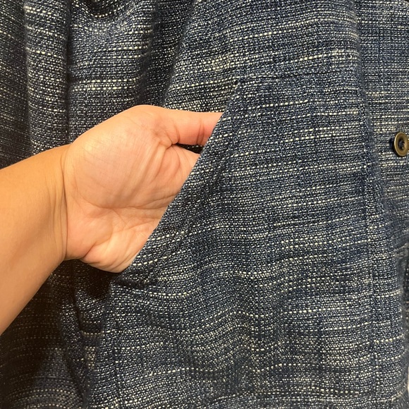 J.Jill purejill indigo textured jacket in blueberry wash - L - Picture 3 of 7